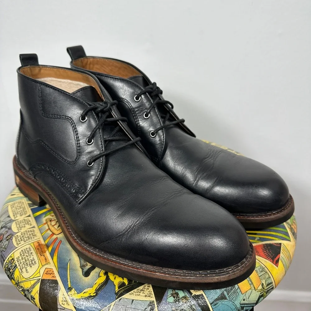 Johnston & Murphy J&M 1850 Black Leather Chukka Boots Men's 10M